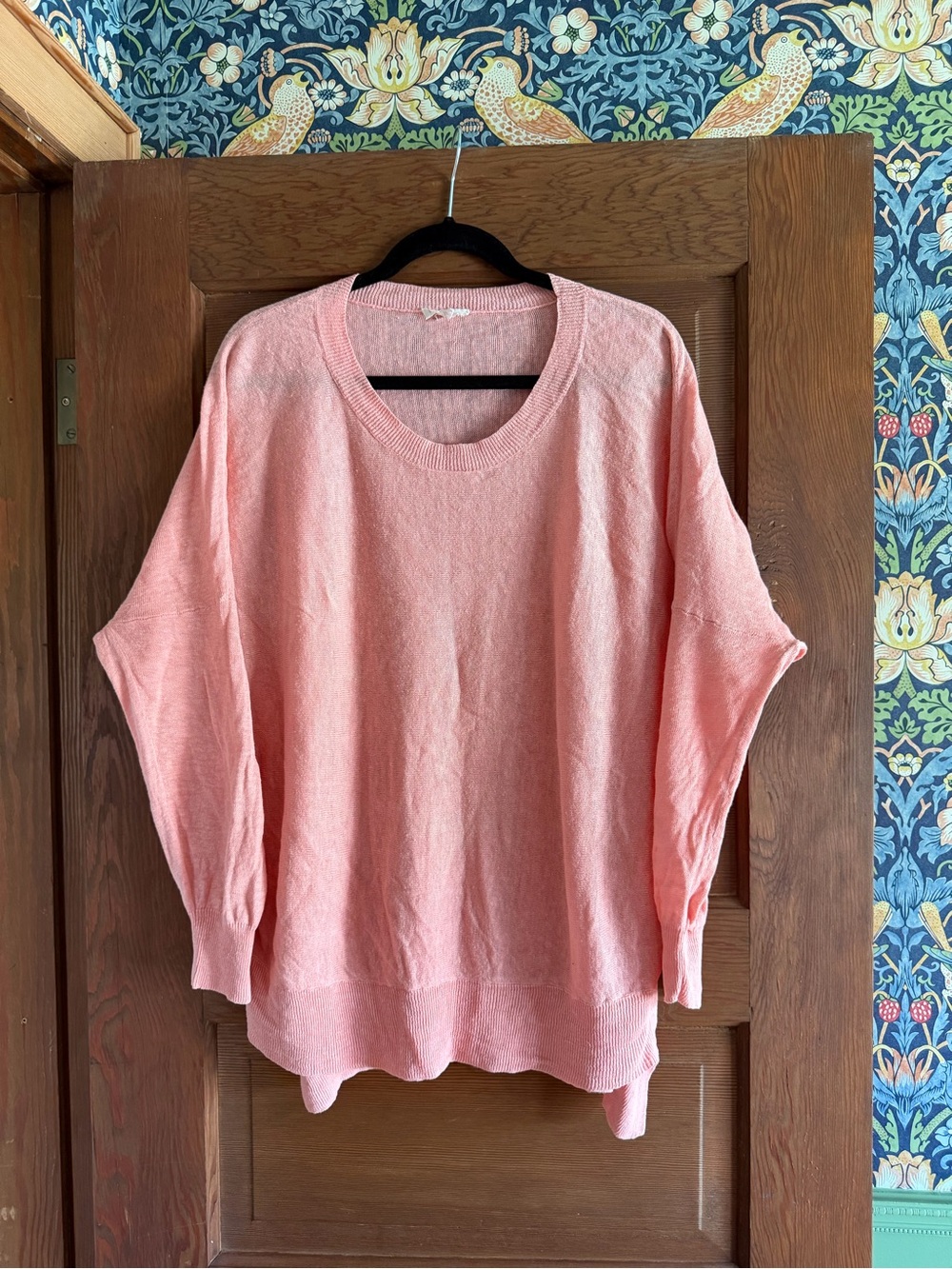 Eileen FisherWomen’s Peach Pink Lightweight 100% Linen Scoop-Neck Sweater Sz XL